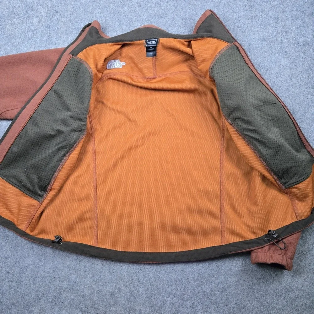 The North Face Windwall Jacket Mens‎ Small Orange Fleece Full Zip Outdoor